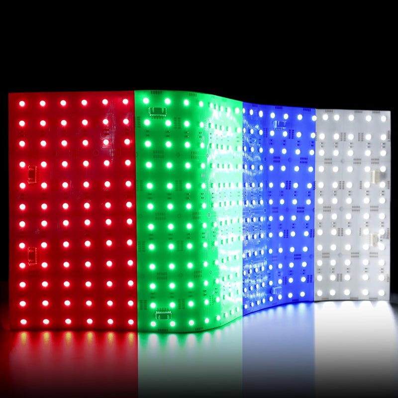 SuperlightingLED 18.9X9.4 Inches Flexible RGBW LED Sheet 24V, RGB+Cool White 6500K Dimmable Cuttable Soft LED Backlight Sheet IP20, Undercounter Decorative Paper Thin Light 288 LEDs with Spacers (RGB+CW6500K) - Image 1